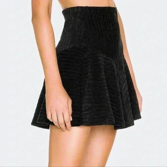 Free People Camden Corduroy Elastic Waist Mini Skirt Black Size Small - Picture 2 of 9